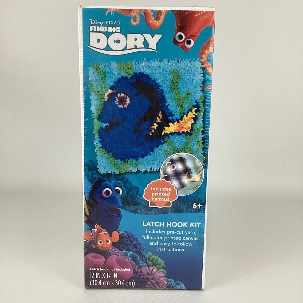 Dimensions DIsney Pixar Finding Dory Latch Hook Kit Printed Canvas Nemo New
